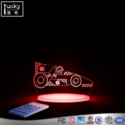 Acrylic car shape and color changing led light